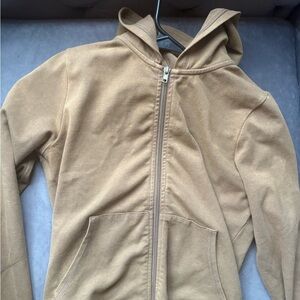 Tan Zip-Up Hoodie SKIMS